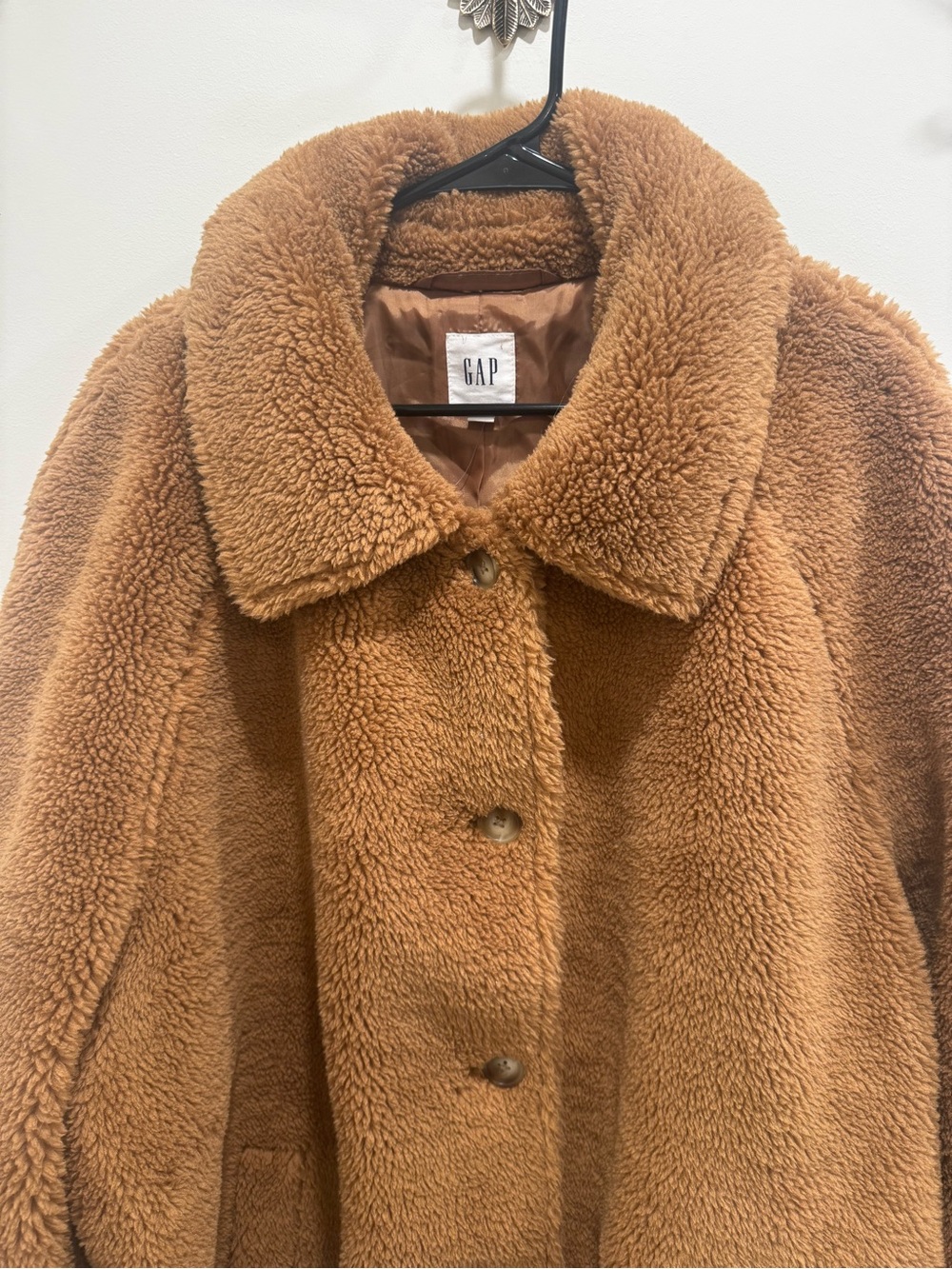 GAP Womens Brown Teddy Puffer Coat - Picture 2 of 6